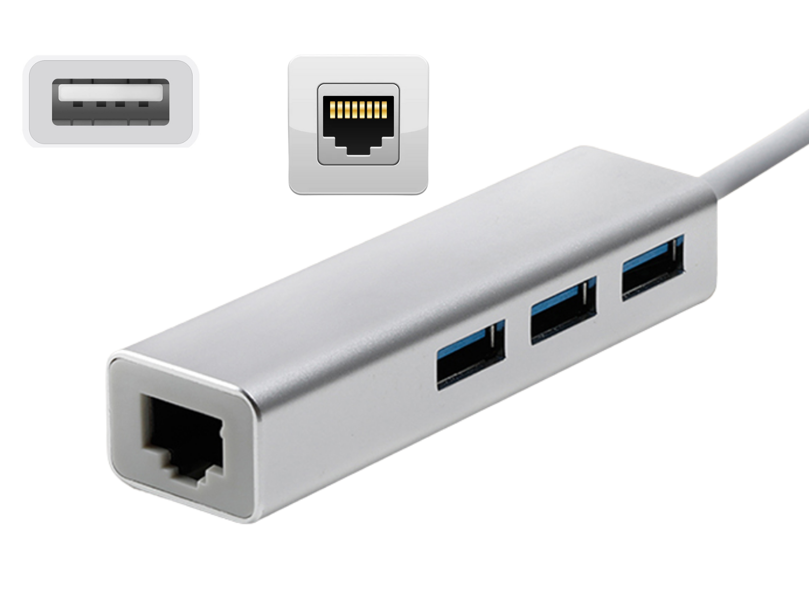 Convertidor Tipo Usb A Lan Rj45 Hub 3