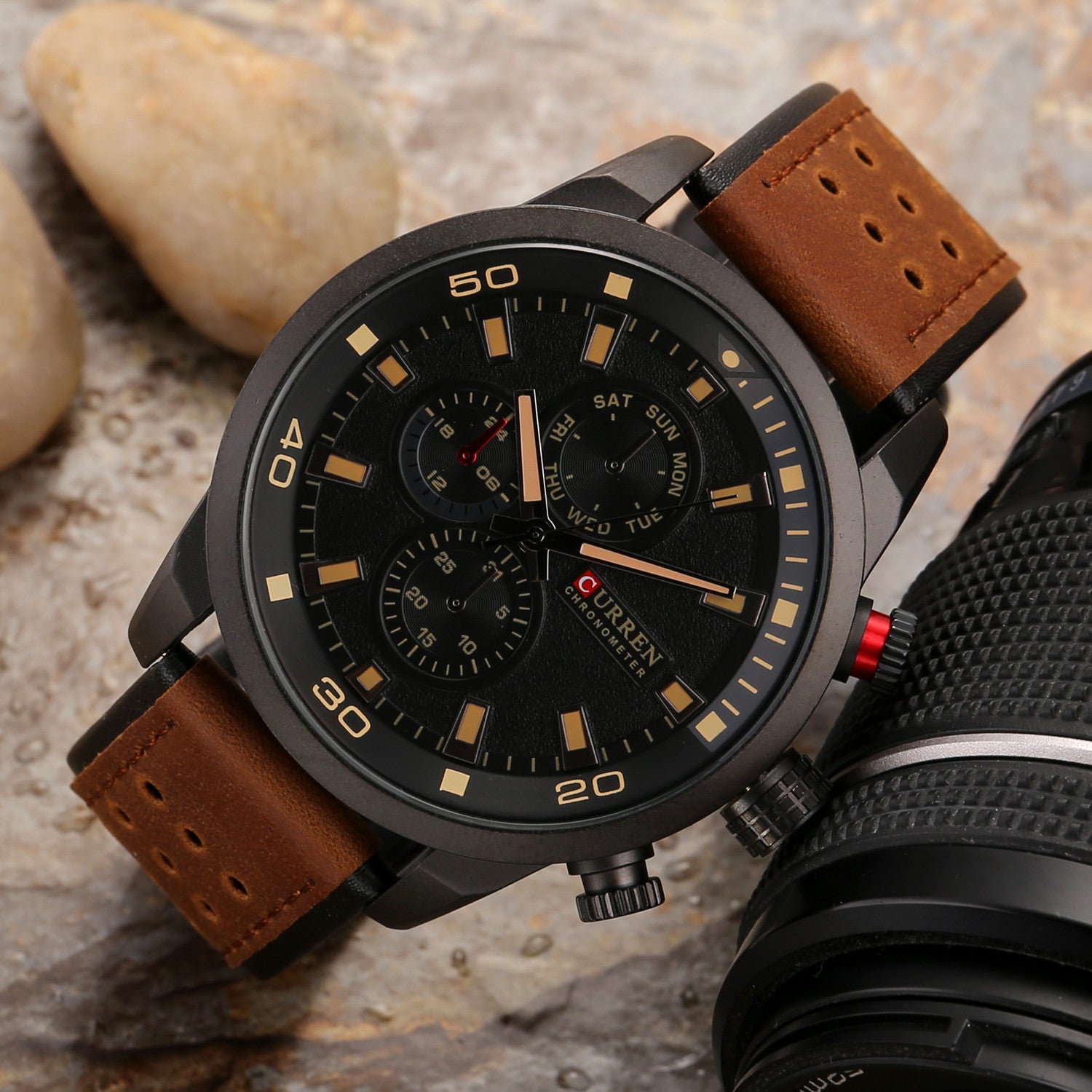 Curren 8250 Quartz Watch Leather Strap