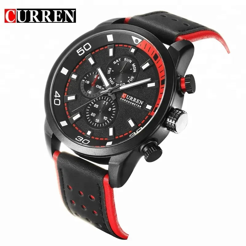 Curren 8250 Quartz Watch Leather Strap