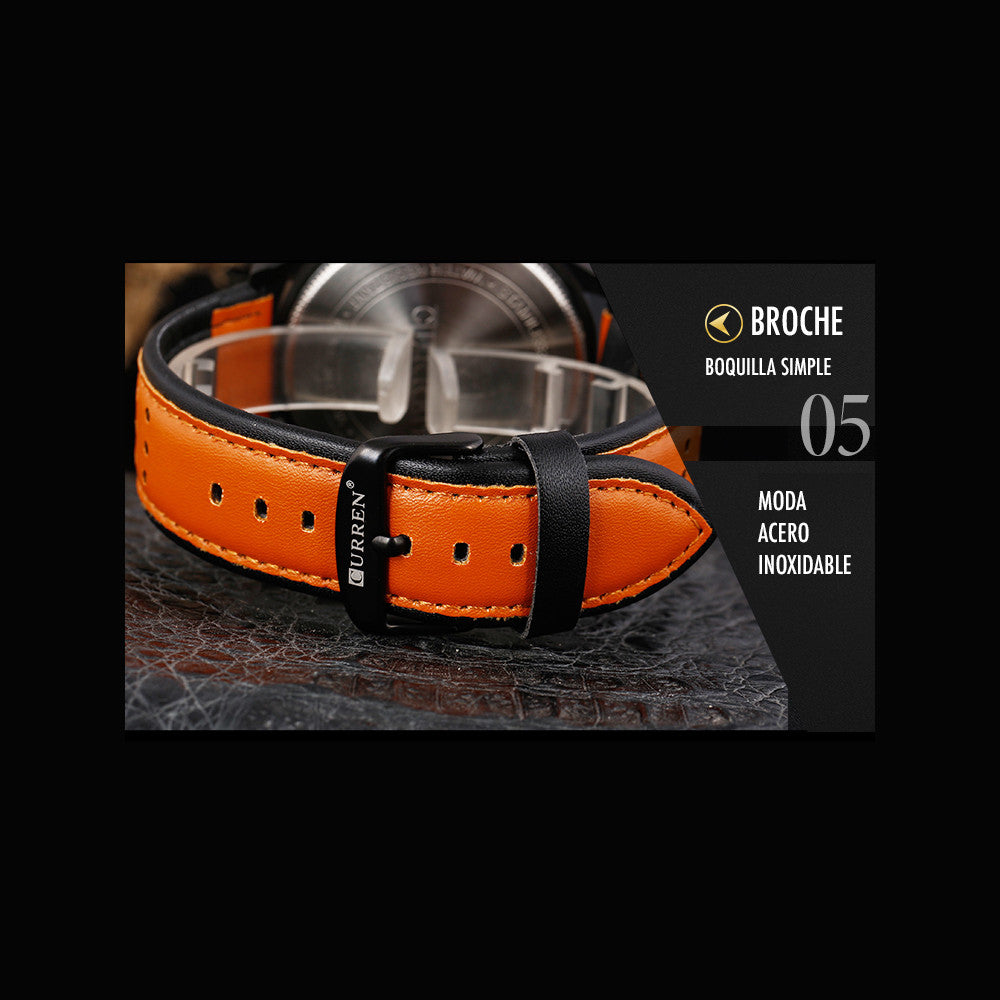 Curren 8250 Quartz Watch Leather Strap