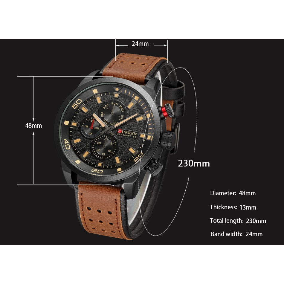 Curren 8250 Quartz Watch Leather Strap