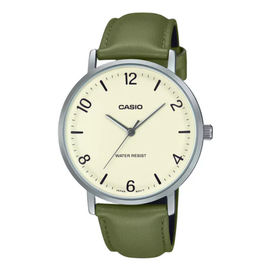 Reloj Casio Mtpvt03l7b En Cuero Hombre