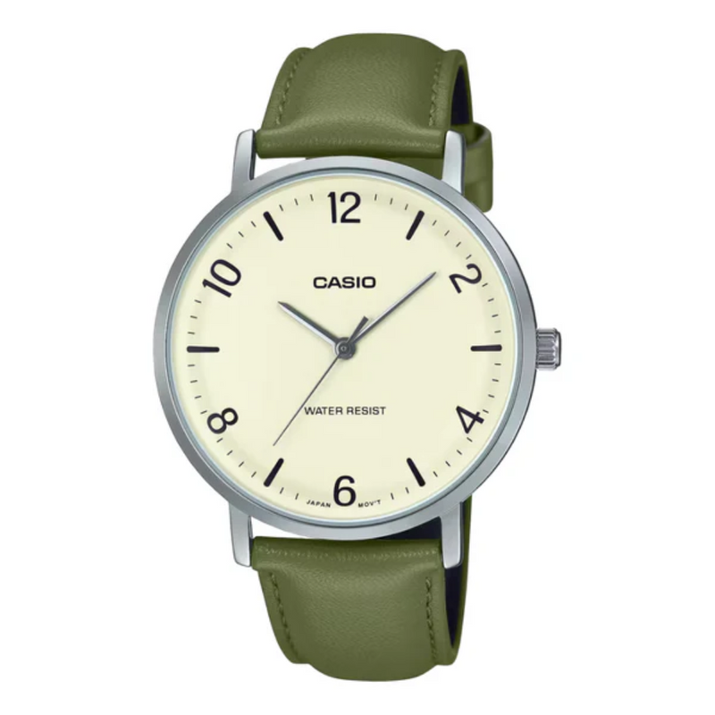 Reloj Casio Mtpvt03l7b En Cuero Hombre