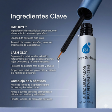 Sérum para Pestañas y Cejas Terez & Honor – Ayuda al Crecimiento y Aumenta la Densidad Natural